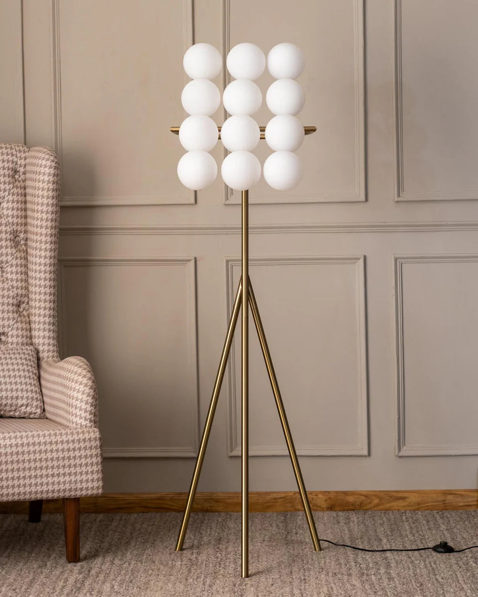Luxiono Lighting Flood Light 12-Light Frosted Globe Floor Lamp