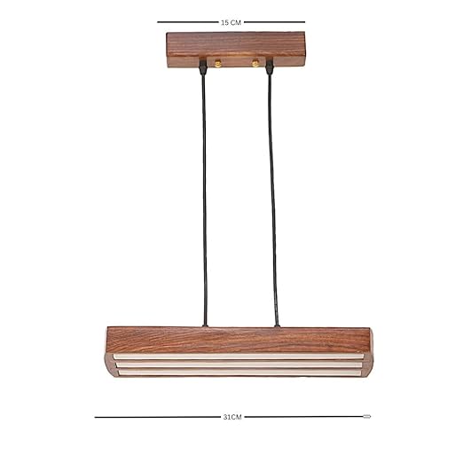 Luxiono Lighting Sheesham Wood Hanging Pendant Ceiling Light | 27W Warm White LED | Luxurious Home Decor | Bedroom, Living Room, Dining Room, Kitchen, Hallway