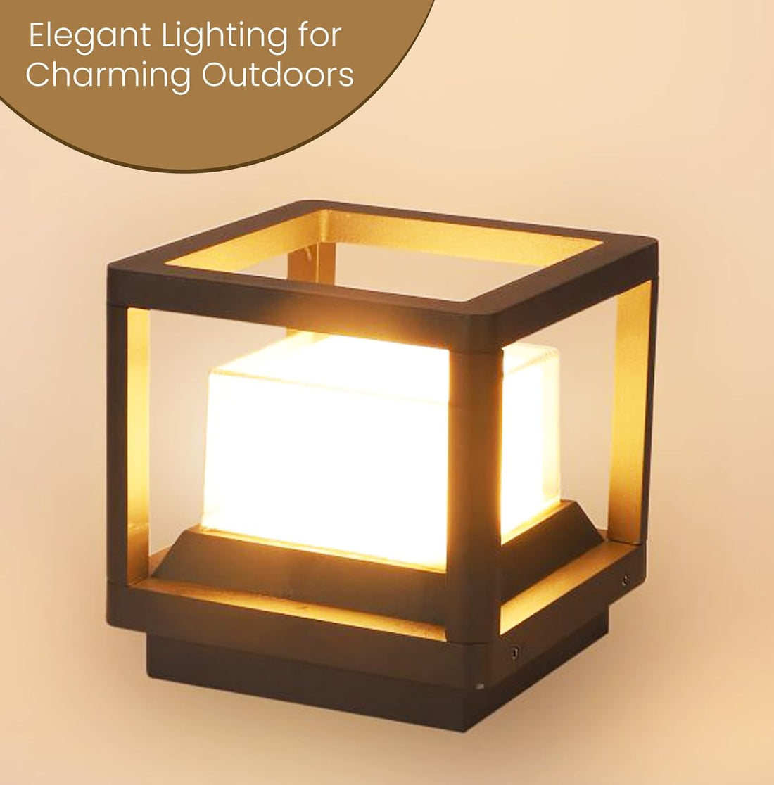 Modern Open Frame Charcoal Grey Exterior LED Post Lamp - 12W Stylish and Durable,Modern,for Home,Hall,Restaurunt Warm White Light