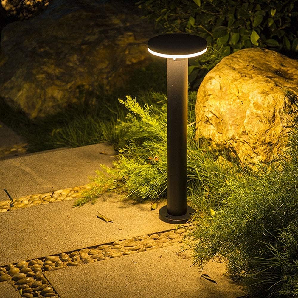 Luxiono Lighting Nordic Circular Outdoor Bollard Light - For Garden, Pathways & Landscape Lighting