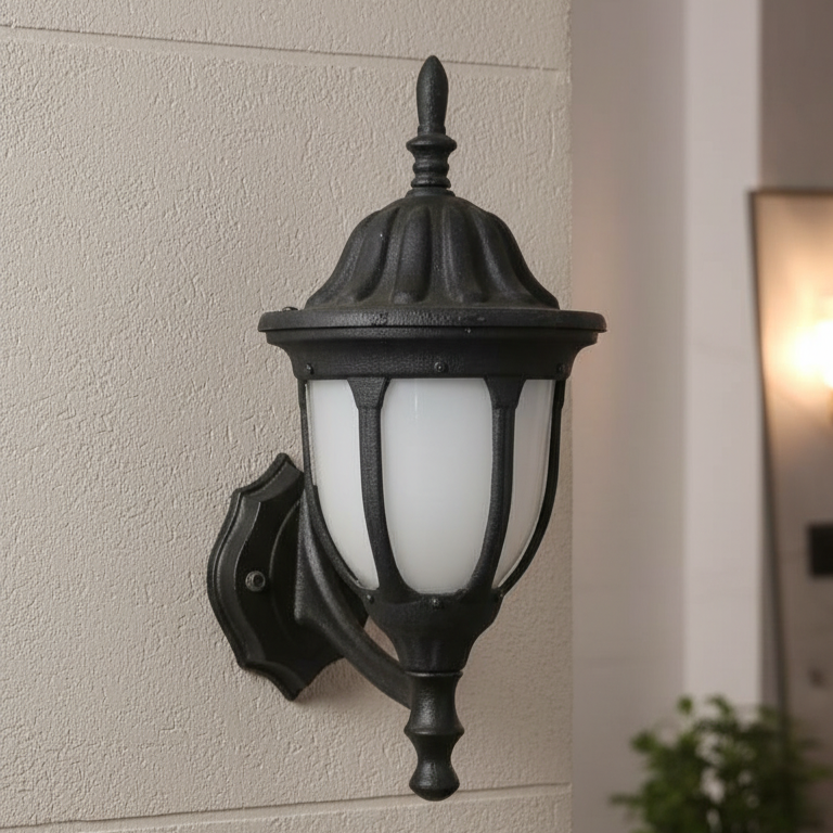 Luxiono Lighting 4041 BK Outdoor Hamilton 19" Wall Lantern, Black