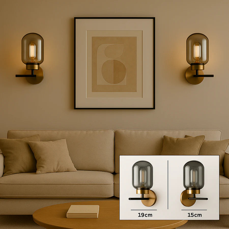 Luxiono Lighting The Glass Wall Light Amber Glass shade